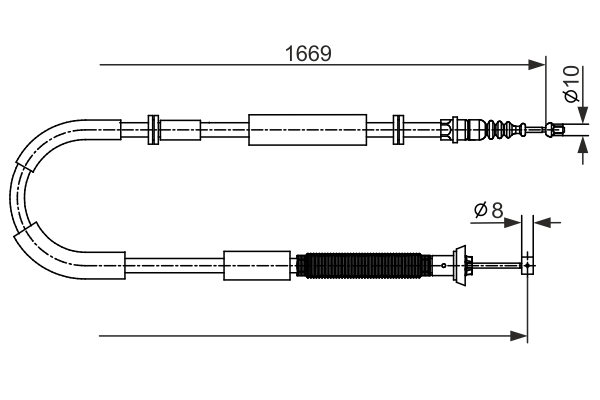 Cablu, frana de parcare 1 987 482 588 BOSCH