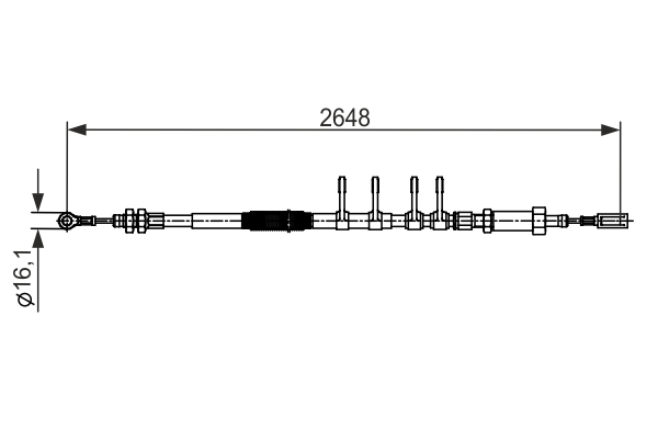 Cablu, frana de parcare 1 987 482 596 BOSCH