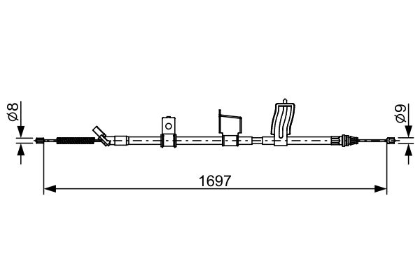 Cablu, frana de parcare 1 987 482 628 BOSCH