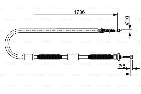 Cablu, frana de parcare 1 987 482 700 BOSCH