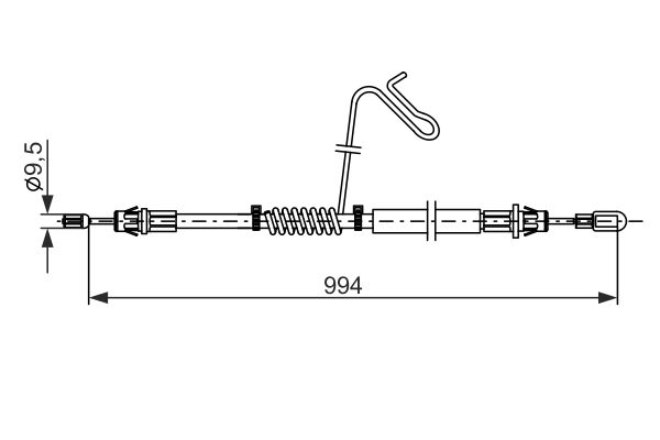 Cablu, frana de parcare 1 987 482 882 BOSCH