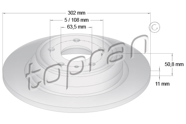 Disc frana 304 857 TOPRAN