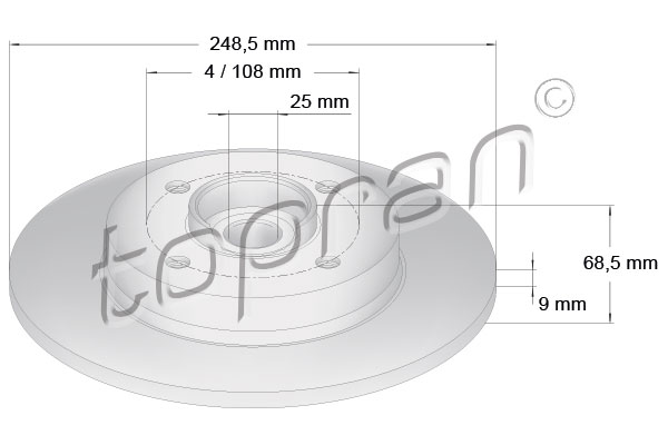 Disc frana 721 185 TOPRAN