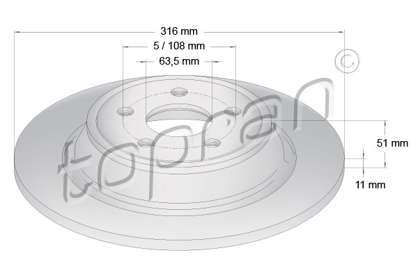 Disc frana 305 101 TOPRAN