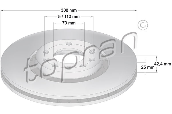 Disc frana 206 966 TOPRAN