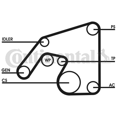 Set curea transmisie cu caneluri 6PK2390D1 CONTINENTAL CTAM