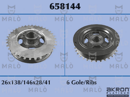 Fulie curea, arbore cotit 658144 AKRON-MALÒ