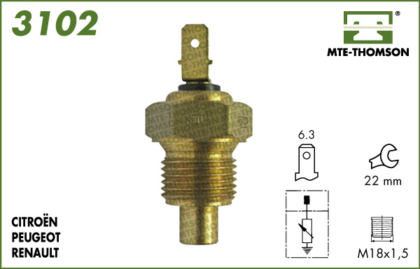 Senzor,temperatura lichid de racire 3102 MTE-THOMSON