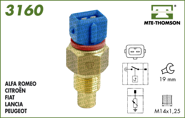 Senzor,temperatura lichid de racire 3160 MTE-THOMSON