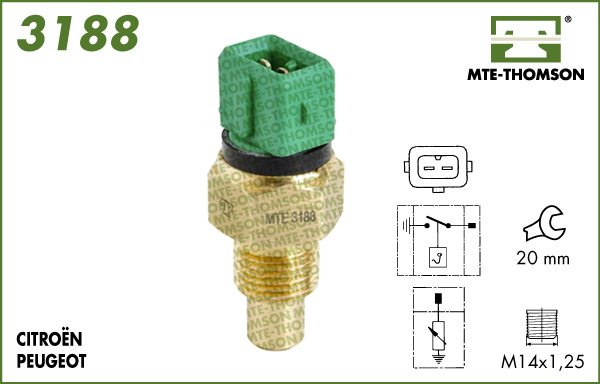 Senzor,temperatura lichid de racire 3188 MTE-THOMSON