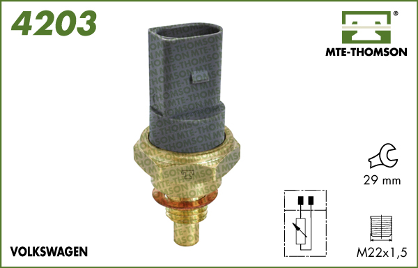 Senzor,temperatura lichid de racire 4203 MTE-THOMSON