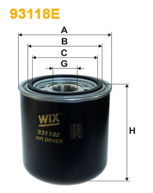 Element filtrant uscator aer, compresor 93118E WIX FILTERS