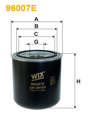 Element filtrant uscator aer, compresor 96007E WIX FILTERS