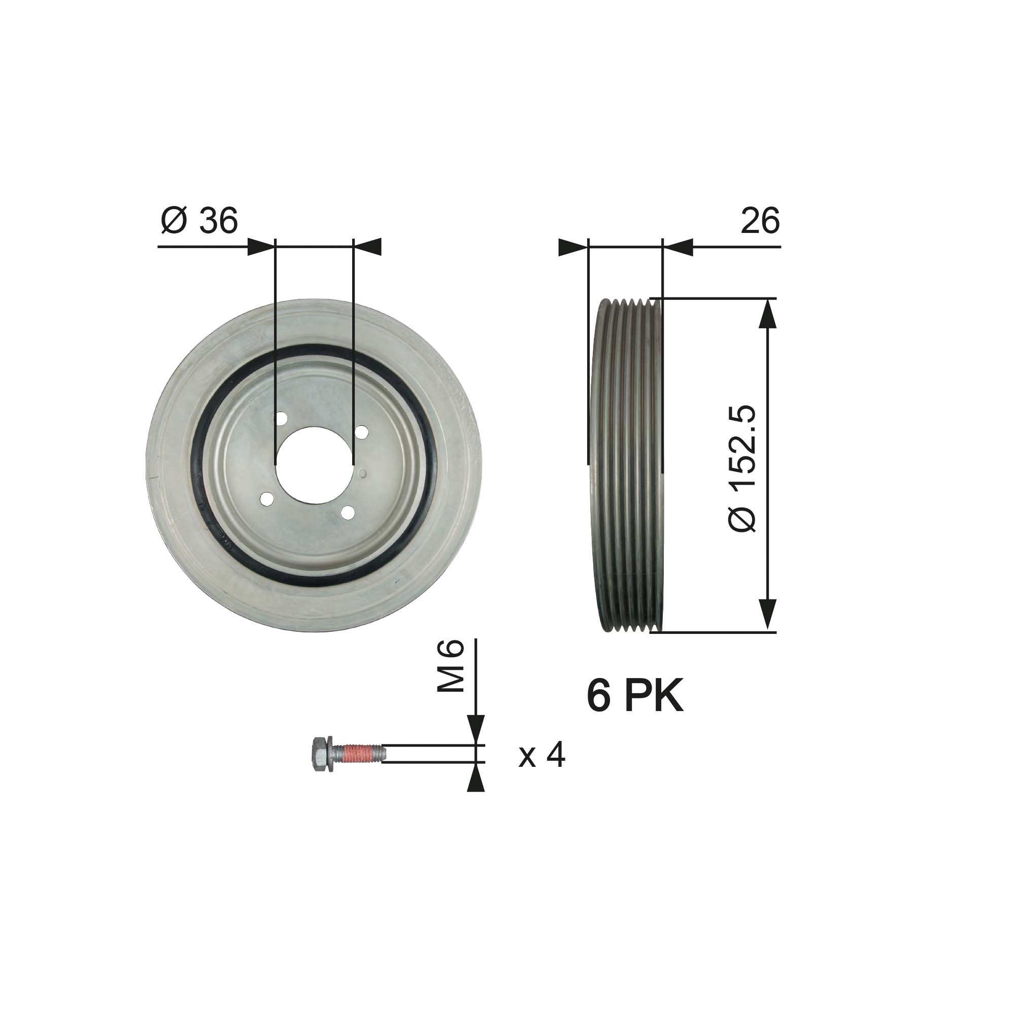 Fulie curea, arbore cotit TVD1011A GATES
