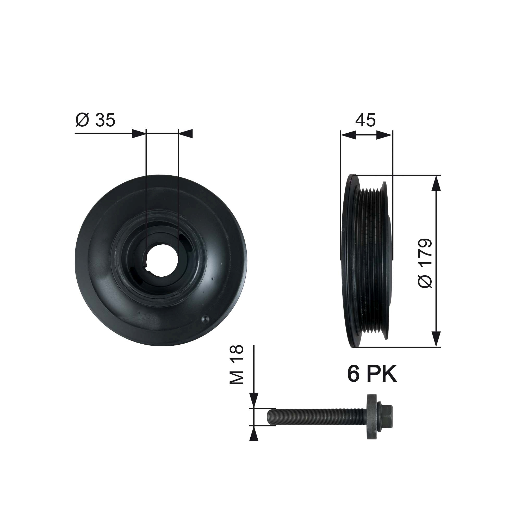 Fulie curea, arbore cotit TVD1012A GATES