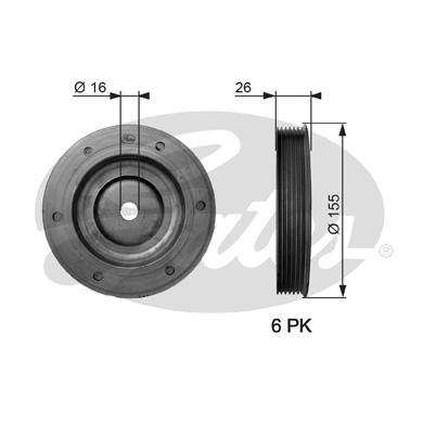 Fulie curea, arbore cotit TVD1020 GATES