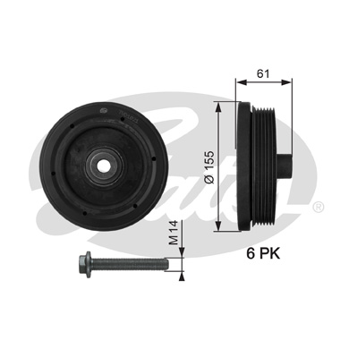 Fulie curea, arbore cotit TVD1021A GATES