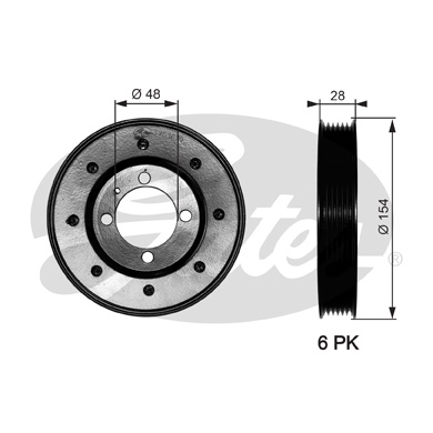 Fulie curea, arbore cotit TVD1029 GATES