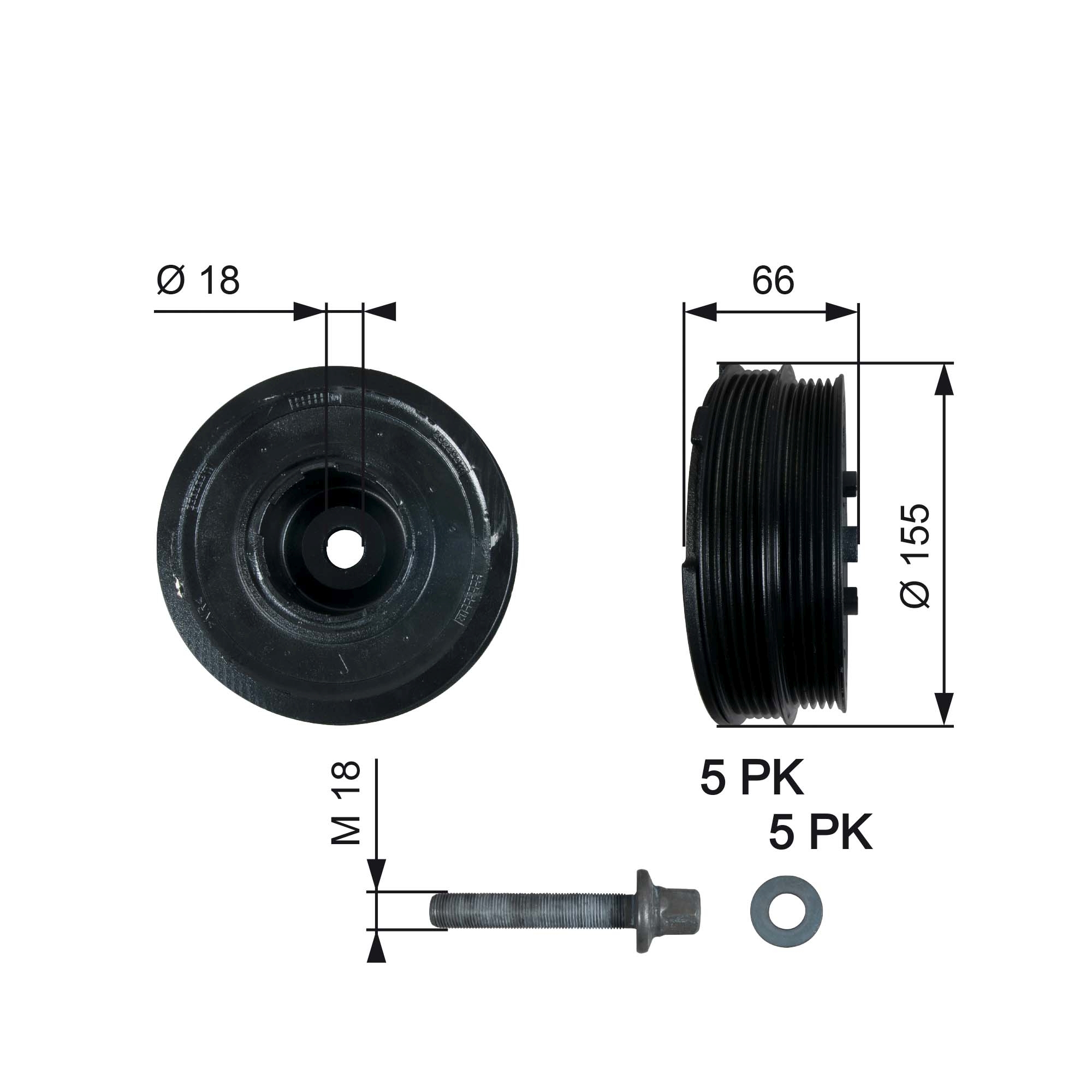 Fulie curea, arbore cotit TVD1037A GATES