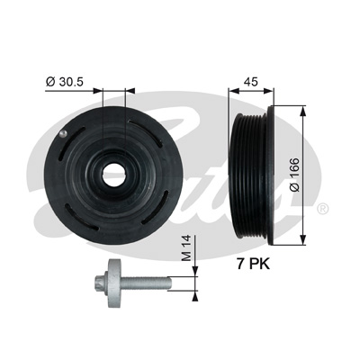 Fulie curea, arbore cotit TVD1054A GATES