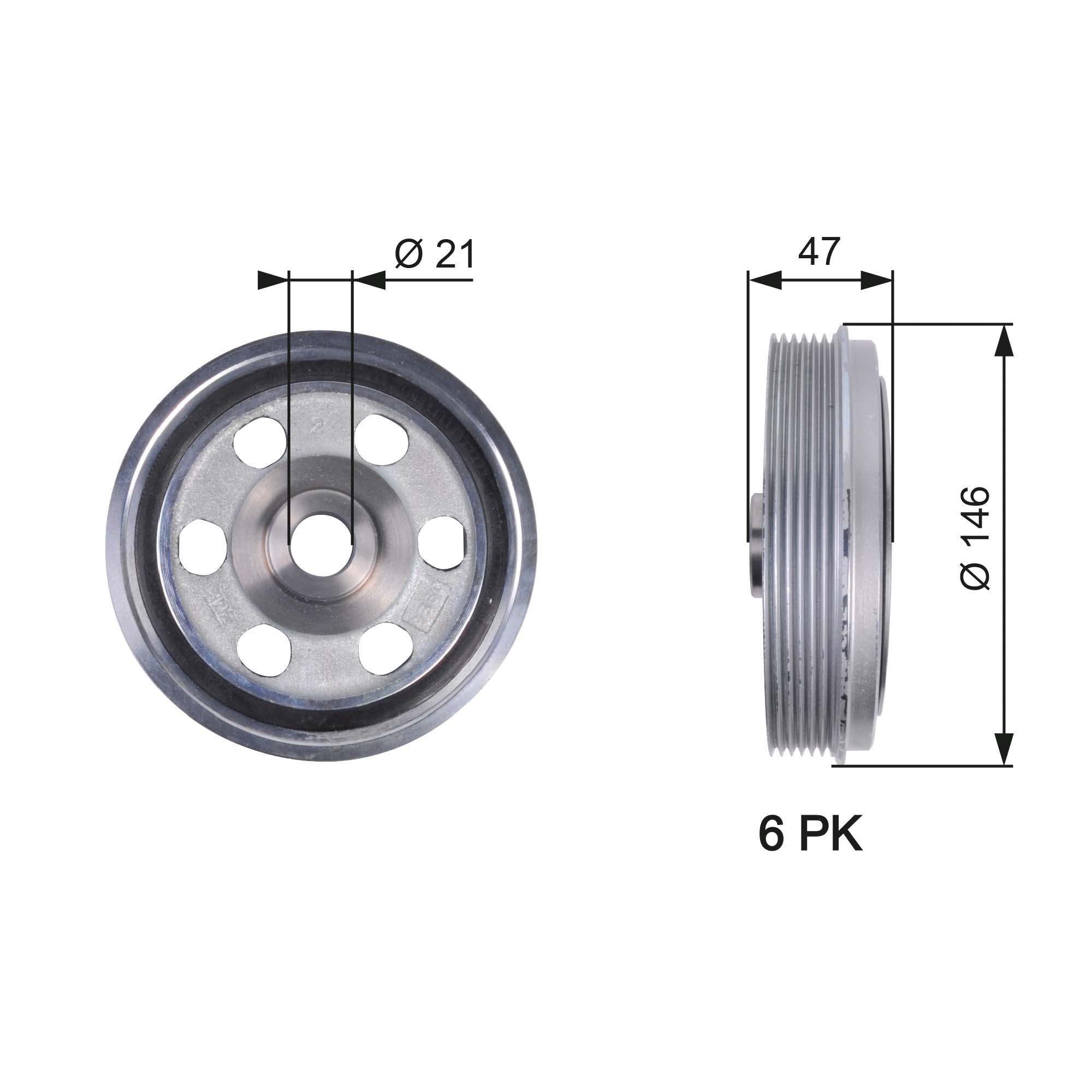 Fulie curea, arbore cotit TVD1082 GATES