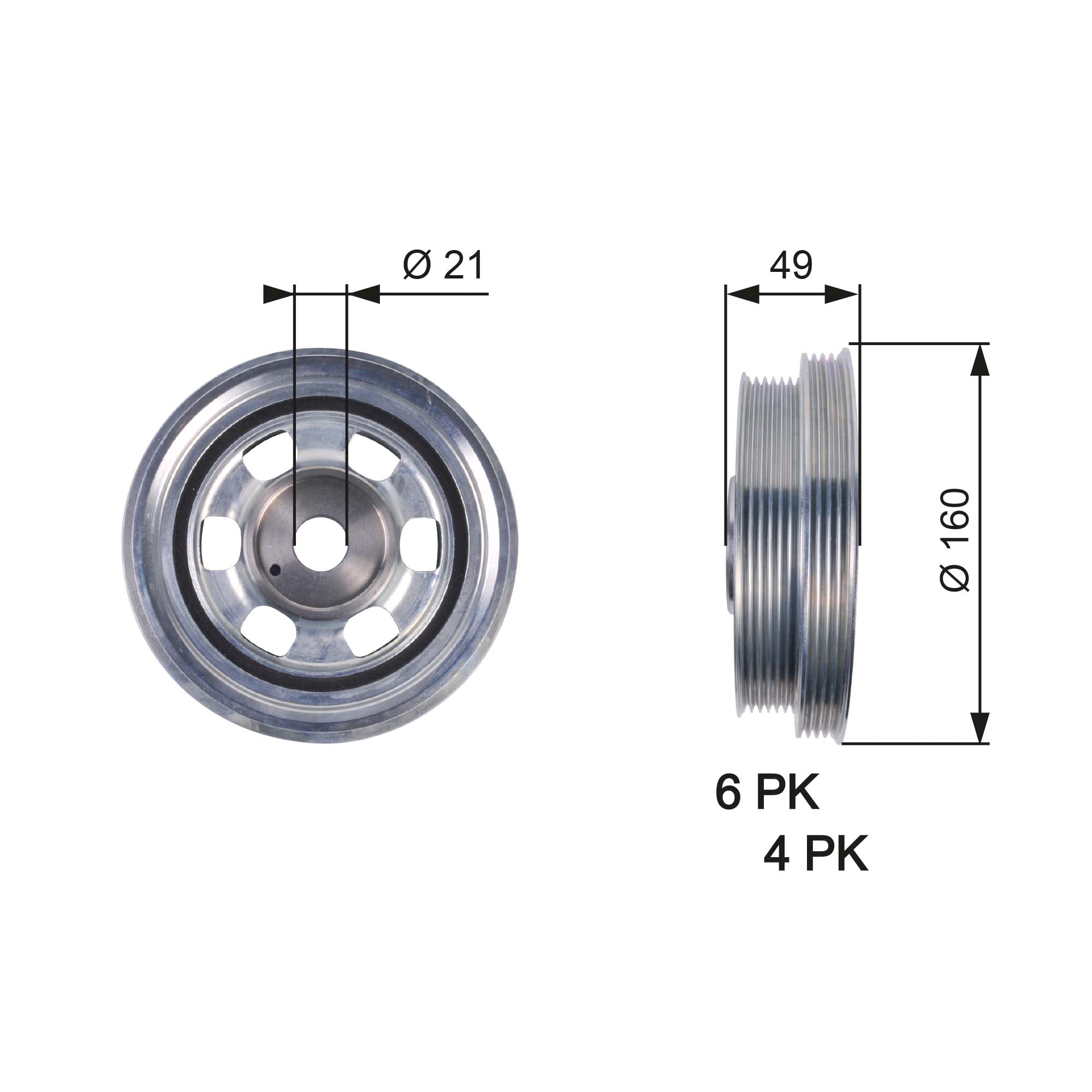 Fulie curea, arbore cotit TVD1084 GATES