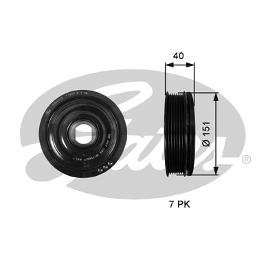 Fulie curea, arbore cotit TVD1110 GATES