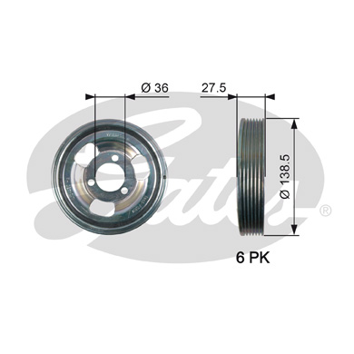 Fulie curea, arbore cotit TVD1117 GATES