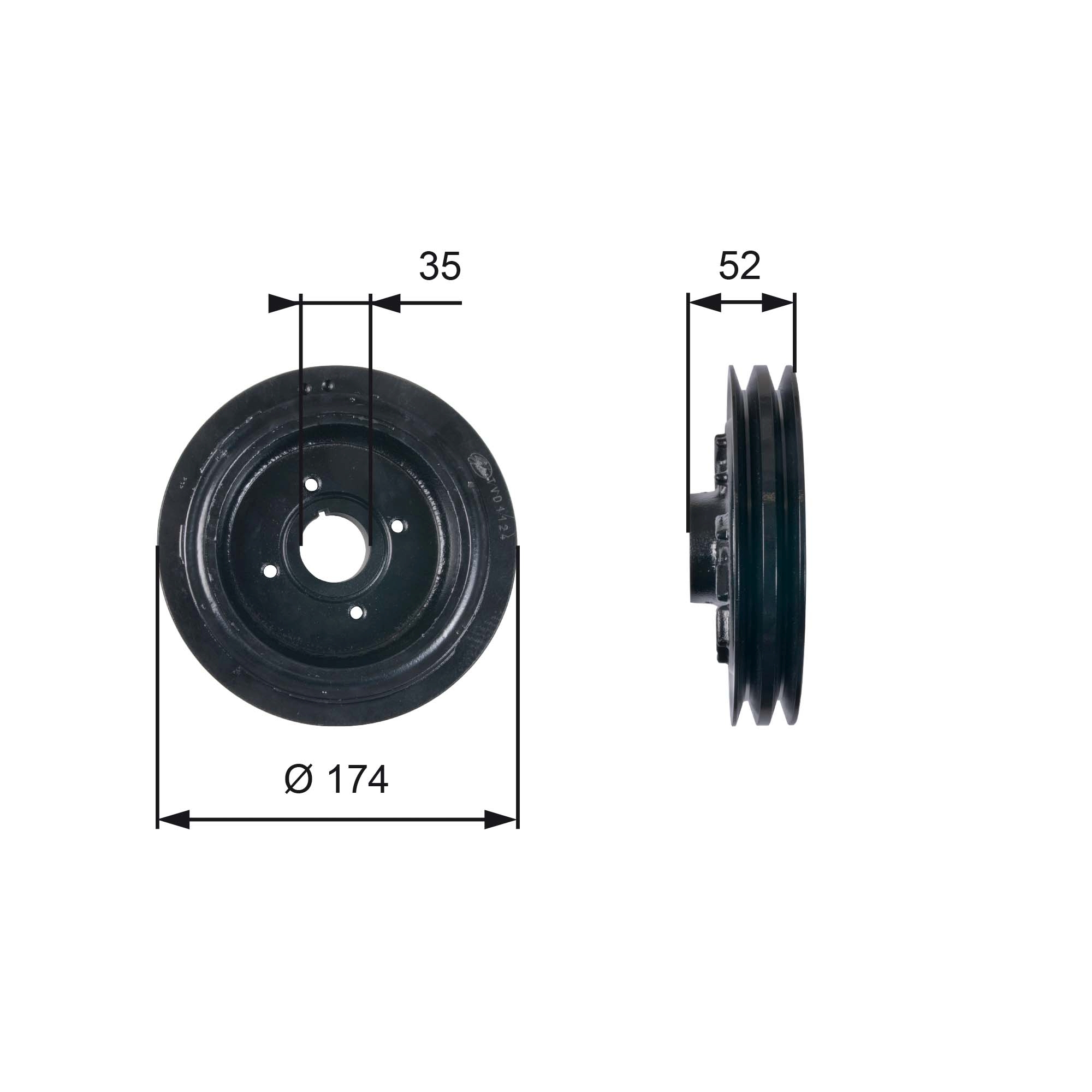 Fulie curea, arbore cotit TVD1124 GATES
