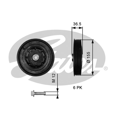 Fulie curea, arbore cotit TVD1128A GATES