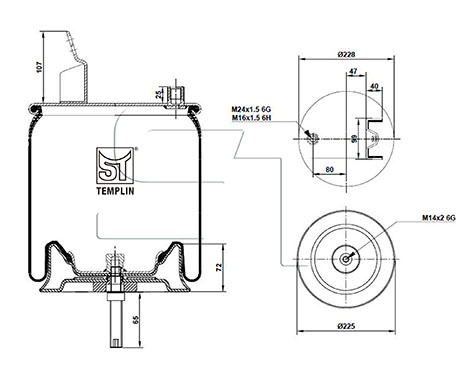 Burduf, suspensie pneumatica 04.060.6206.059 ST-TEMPLIN