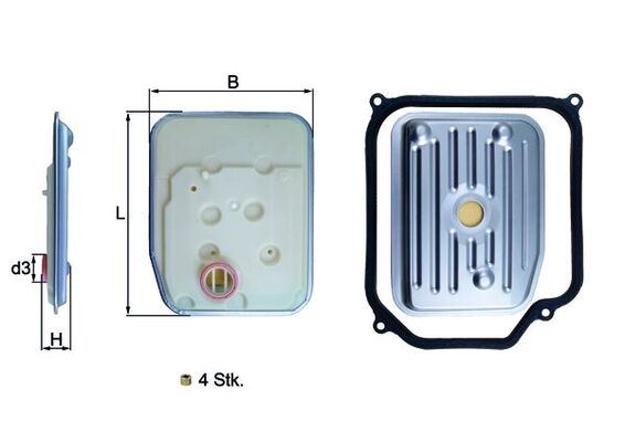 Filtru hidraulic, cutie de viteze automata HX 147KIT1 KNECHT