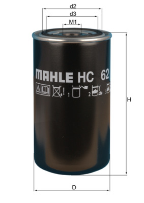 Filtru hidraulic, cutie de viteze automata HC 62 KNECHT