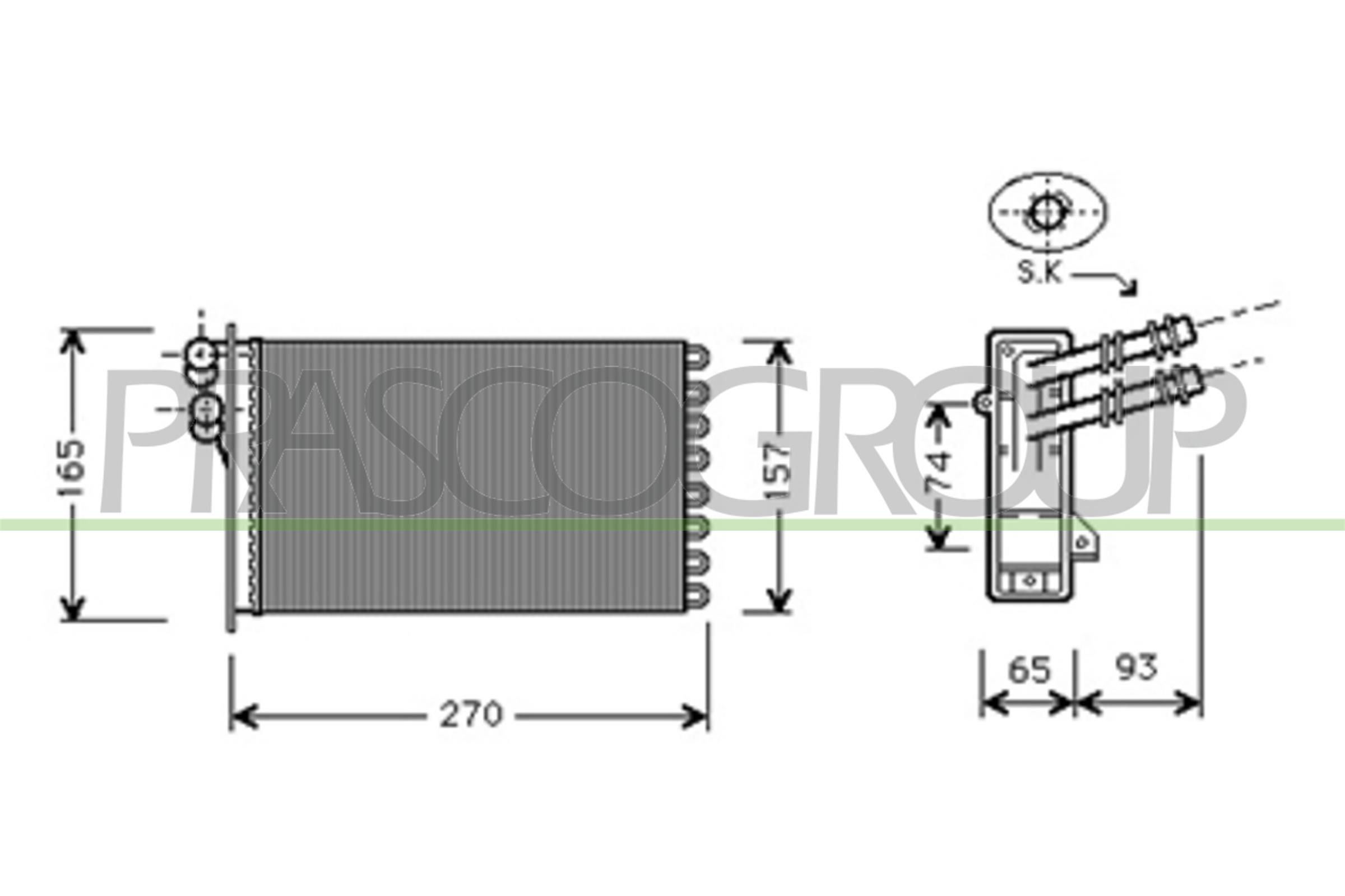 Schimbator caldura, incalzire habitaclu AD016H004 PRASCO
