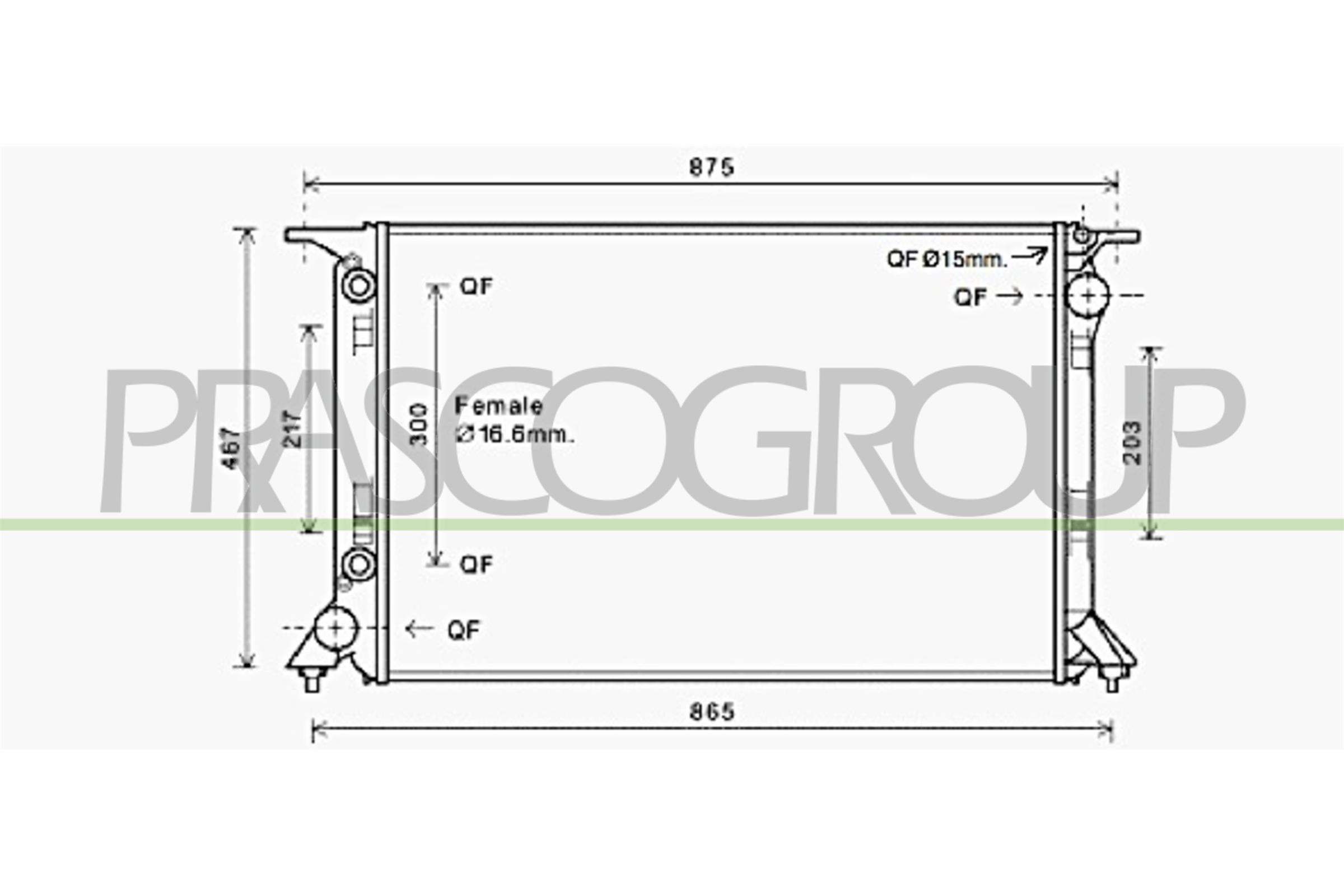 Radiator, racire motor AD620R011 PRASCO
