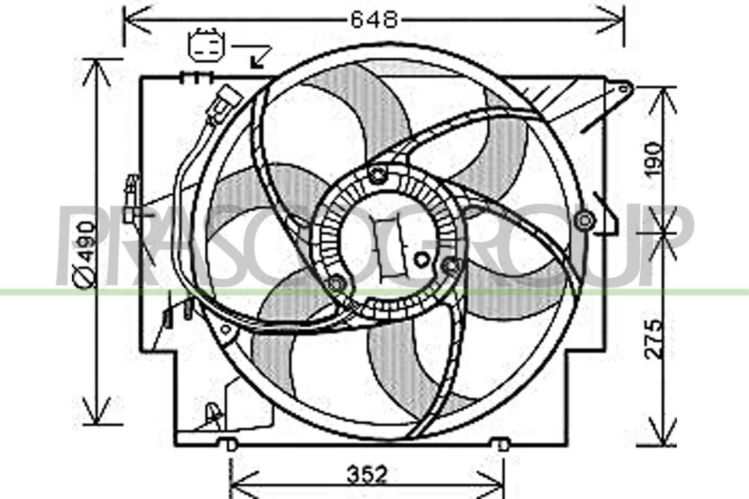 Ventilator, radiator BM120F001 PRASCO