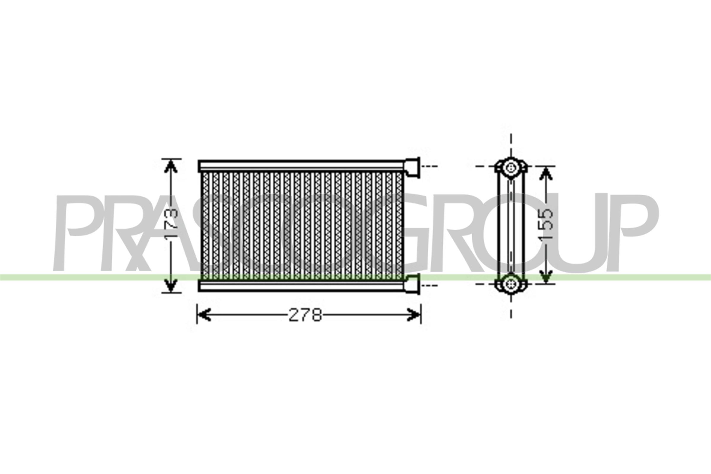 Schimbator caldura, incalzire habitaclu BM121H002 PRASCO
