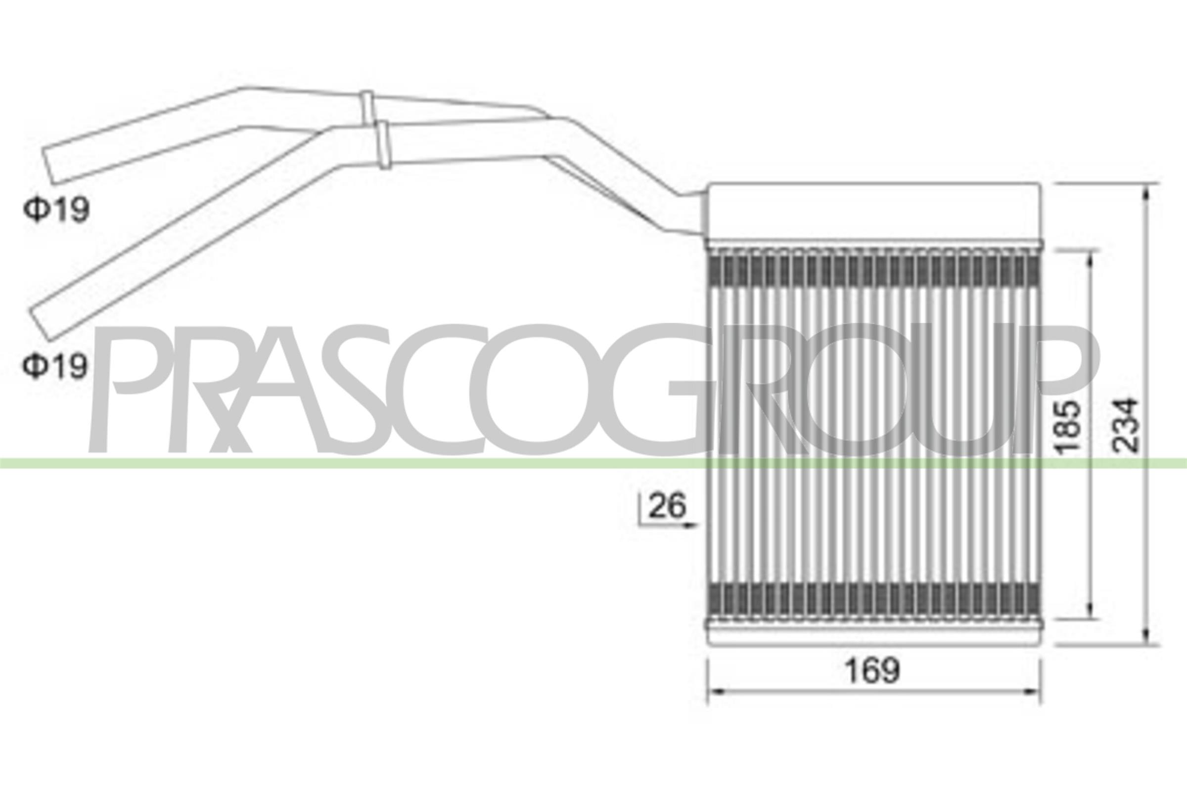 Schimbator caldura, incalzire habitaclu FD424H001 PRASCO