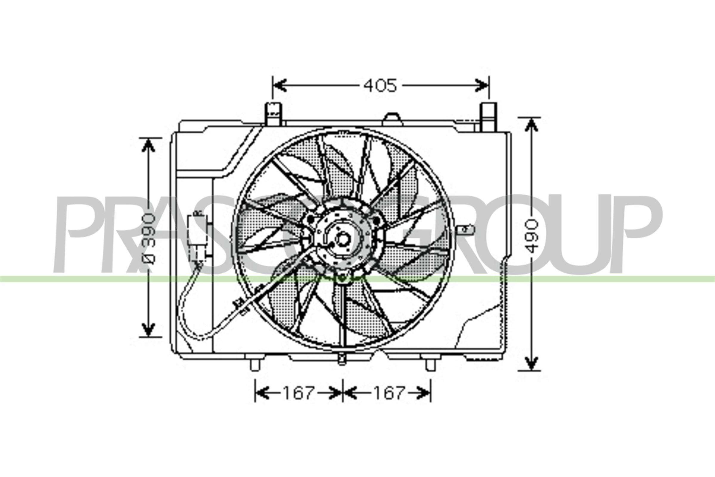 Ventilator, radiator ME025F001 PRASCO