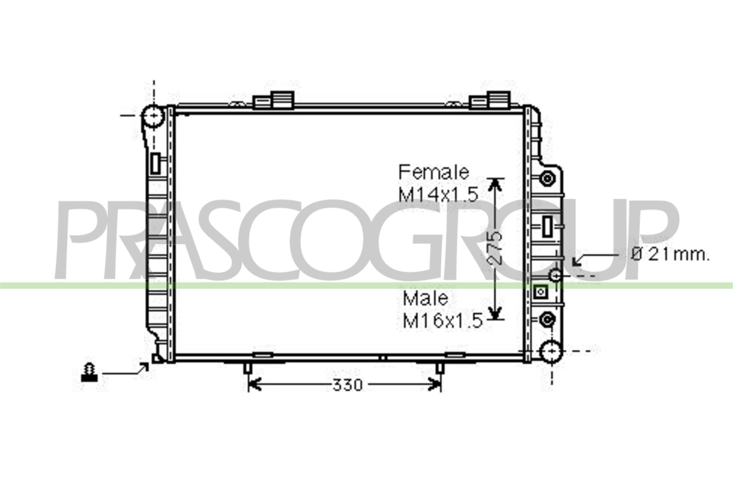 Radiator, racire motor ME025R007 PRASCO