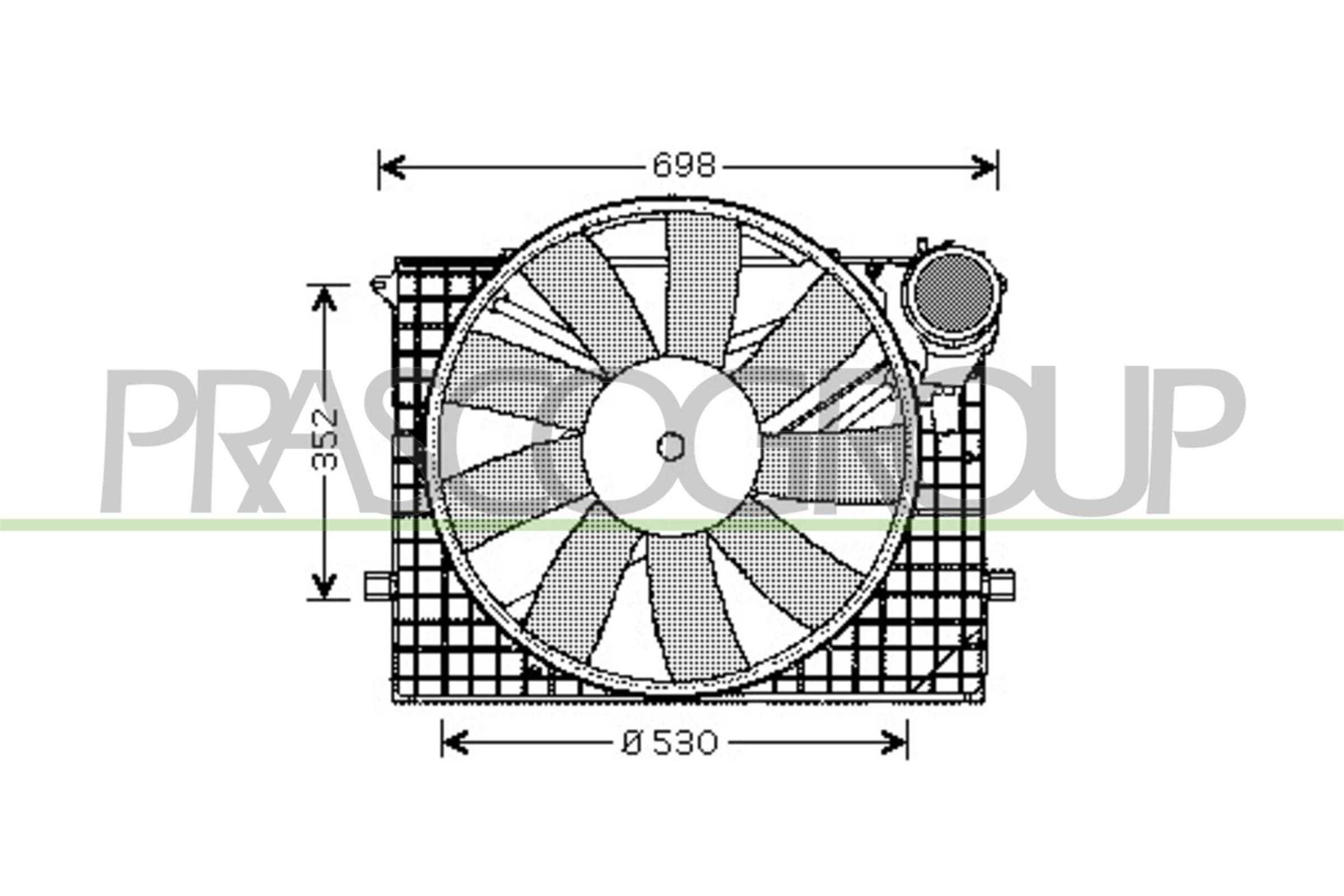 Ventilator, radiator ME522F001 PRASCO