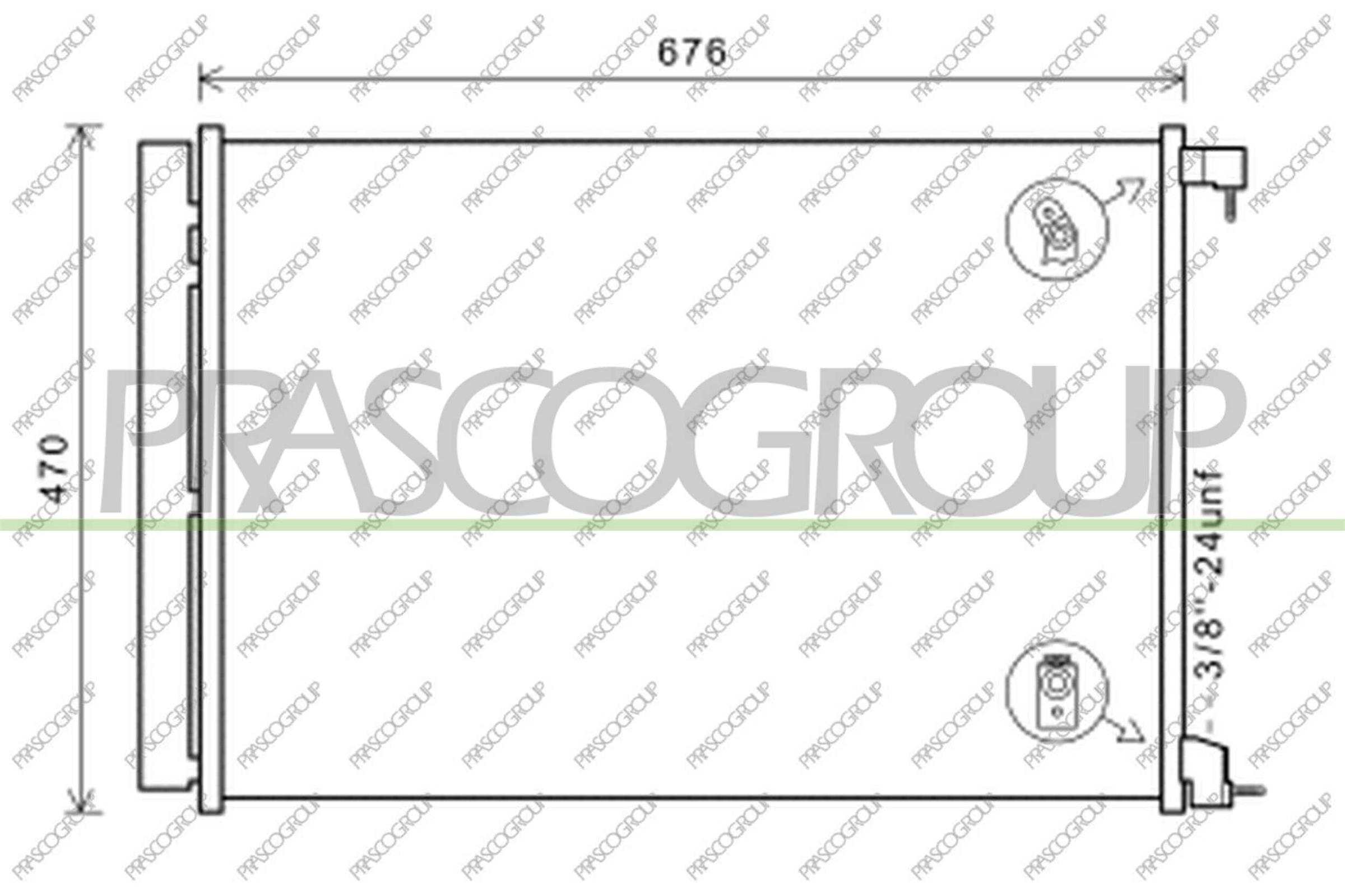 Condensator, climatizare ME530C002 PRASCO