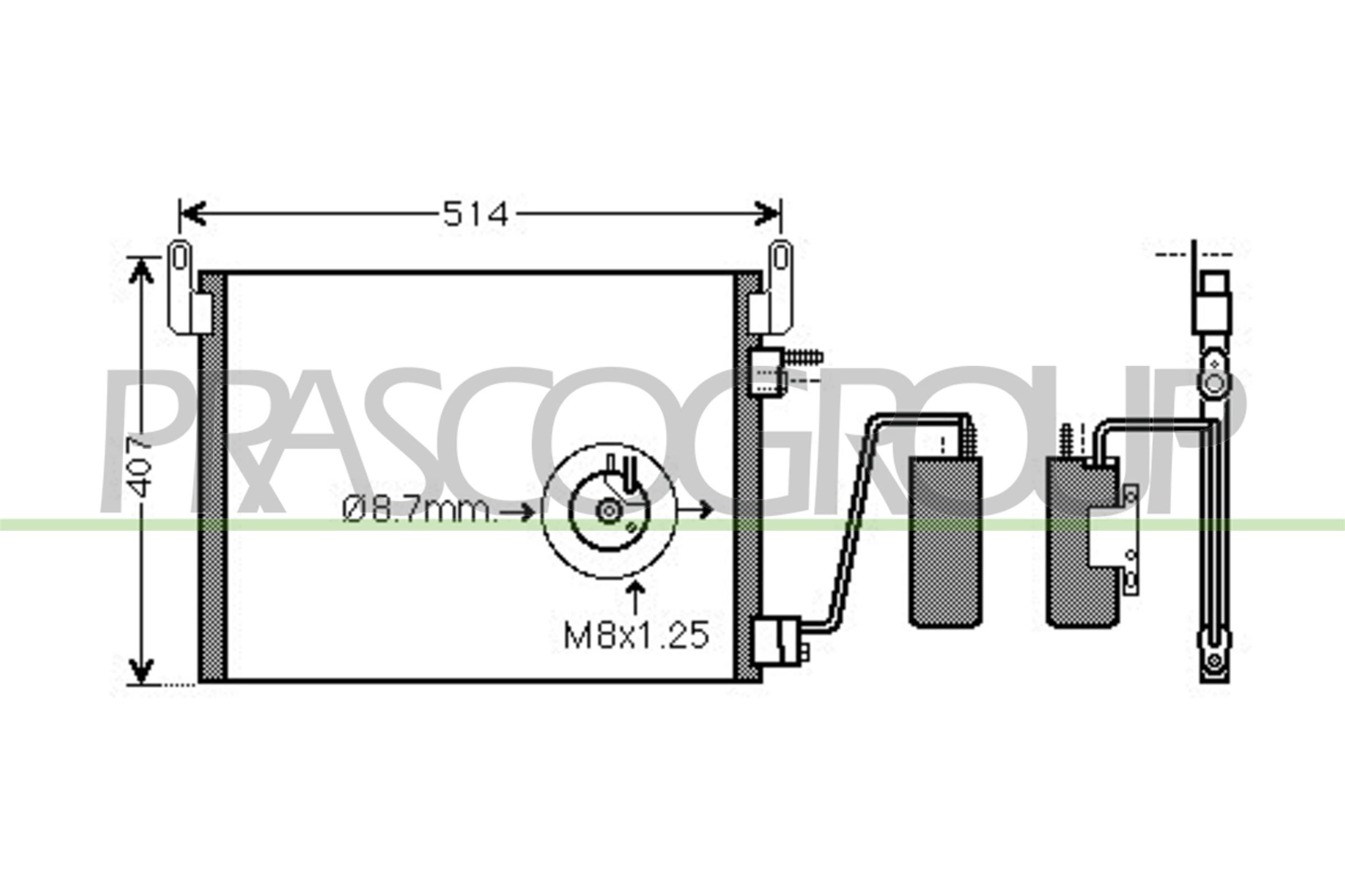 Condensator, climatizare OP056C005 PRASCO