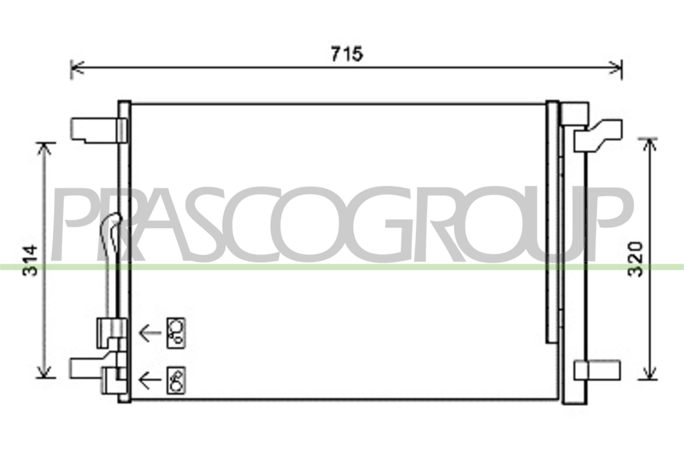 Condensator, climatizare VG400C001 PRASCO