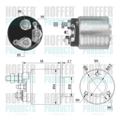 Solenoid, electromotor 46008 HOFFER