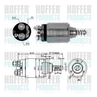 Solenoid, electromotor 46186 HOFFER