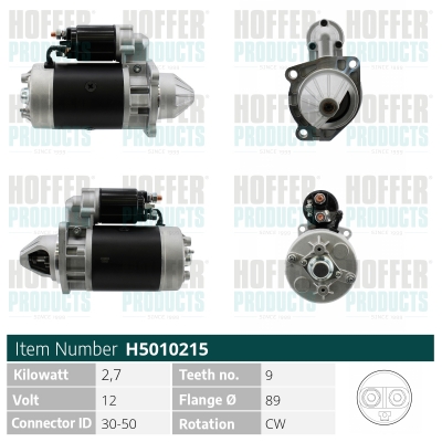 Starter H5010215 HOFFER