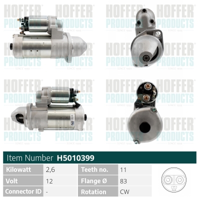 Starter H5010399 HOFFER