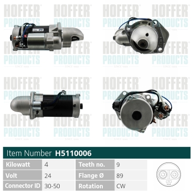 Starter H5110006 HOFFER