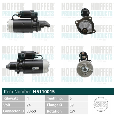Starter H5110015 HOFFER
